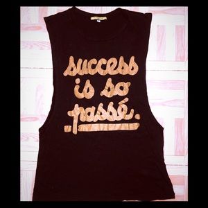 UO “success is so passé” black muscle tank XS